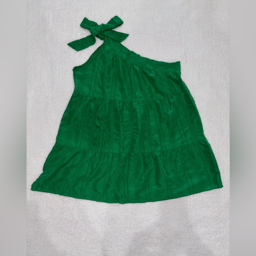 SHEIN Green One-Shoulder Mini Dress